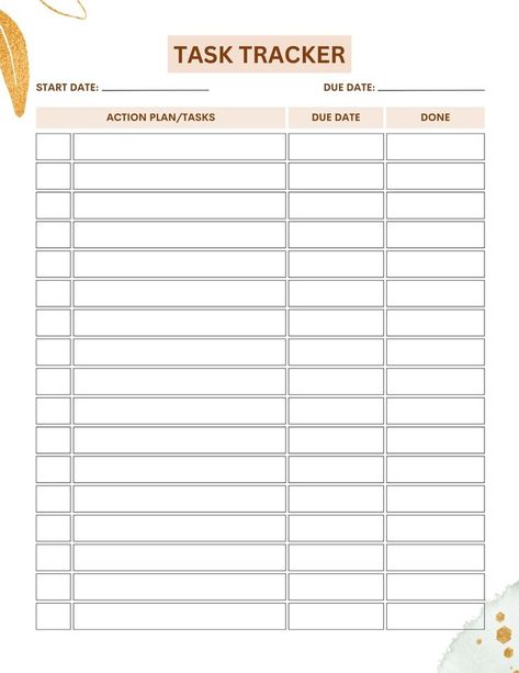 'Task Tracker Template' Part of Work from Home Planner Bundle PDF Work From Home Planner, Task Tracker, Productive Work, Work Routine, Home Planner, Checklist Template, Task List, Task Management, Planner Bundle