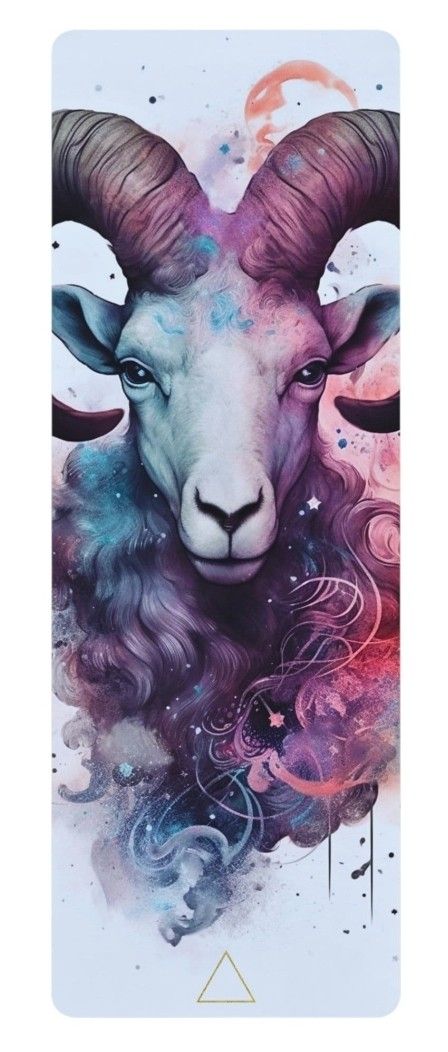 This illustration of Aries on yoga mat contains the elemental symbol of Fire and Aries in a pastel water colour approach. #zodiac #aries #astrology Aries Illustration, Aries Astrology, Element Symbols, Zodiac Aries, Water Colour, Yoga Mat, Adobe Stock, Stock Illustration, Astrology