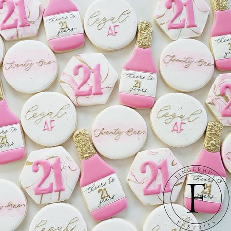 21st Birthday Cookies Pink, 21 Sugar Cookies, 21 Cookies Birthday, 21st Bday Cookies, 21st Birthday Sugar Cookies, 21 Birthday Cookies, 21st Cookies, 21 Cookies, 21st Birthday Cookies