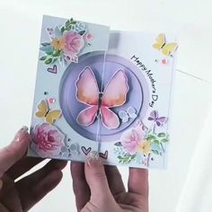 Mothersday Cards, Spinner Card, Birthday Card Craft, Seni Dan Kraf, Handmade Paper Crafts, Kraf Diy, Paper Crafts Origami, Fancy Fold Cards, Birthday Cards Diy