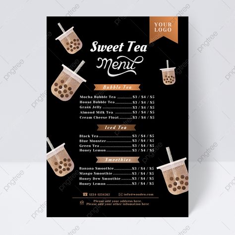 Milktea Menu Layout, Tea Shop Menu Design, Shop Menu Design, Milk Tea Design, Almond Milk Tea, Black Milk Tea, Menu Design Ideas, Bubble Tea Menu, Coffee Menu Design