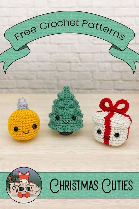 Give a homemade holiday gift with our free crochet Christmas amigurumi patterns, complete with easy step-by-step instructions..#crochetamigurumi #handmadetoys #crochetlove #amigurumilove #yarnaddict Crochet Amigurumi Christmas Tree Free Pattern, Crochet Winter Ornaments, Crocheted Christmas Amigurumi, Holiday Crochet Amigurumi, Crochet Gifts Amigurumi, Crochet With Embroidery Floss Projects, Crochet Christmas Tree Amigurumi Free Pattern, Crochet Amigurumi Ornaments, Crochet Christmas Tree Amigurumi