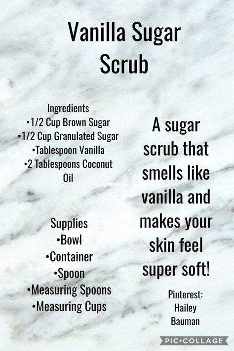 Sugar Body Scrub Diy, Vanilla Sugar Scrub, Body Scrub Homemade Recipes, Scrub Recipe Diy, Gross Things, Diy Body Scrub Recipes, Diy Sugar Scrub Recipe, Body Scrub Recipe, Sugar Scrub Homemade