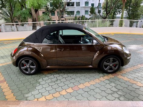 Sage Green Beetle Car, Brown Volkswagen Beetle, Car Vibes, Volkswagen Beetles, Volkswagen Beetle Convertible, Volkswagen New Beetle, Car Deco, Beetle Car, Car Icons