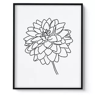 Nature | Scenic Route Shop Dahlia Flower Tattoo Simple, Dahlia Tattoo Minimalist, Dahlia Flower Embroidery, Dahlia Drawing Simple, Simple Dahlia Tattoo, Daliah Flower, Dahlia Flower Tattoos, Dahlia Tattoo, Flower Dahlia