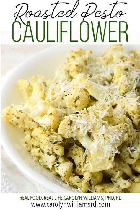 Recipes Using Pesto, Pesto Cauliflower, Pesto Recipe, Veggie Side Dishes, Pesto Sauce, Cauliflower Recipes, Veggie Dishes, Roasted Veggies, Vegetable Side Dishes