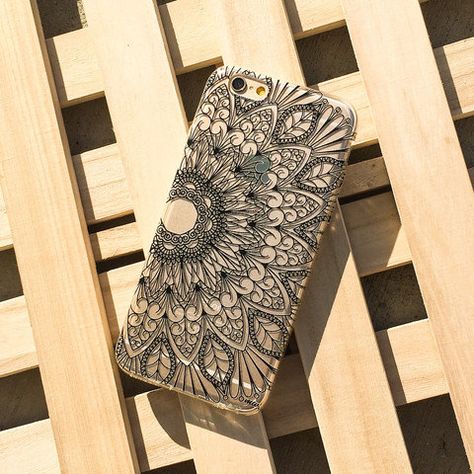 Henna Black, Mandala Case, Black Mandala, Airpods Apple, Black Henna, Iphone Black, Clear Iphone Case, Mobile Covers, Cute Cases