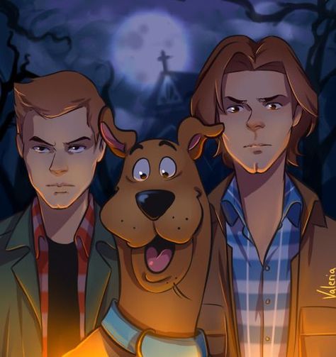 Supernatural Cartoon, Supernatural Crossover, Supernatural Drawings, Supernatural Series, Scooby Doo Mystery Incorporated, Supernatural Fan Art, Supernatural Wallpaper, Supernatural Pictures, Supernatural Art