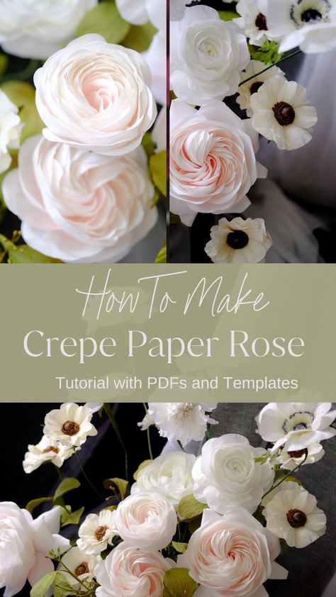 What’s more charming than a #garden #rose? I collaborated with #watercolor #artist Sarah Simon to bring you a step-by-step #tutorial for creating stunning, life-like blooms. You’ll want an entire bouquet’s worth of these elegant, ruffled #roses! Rose Diy Paper, Crepe Paper Peony, Rolled Fabric Flowers, Paper Peonies Tutorial, Peony Tutorial, Crepe Paper Flowers Tutorial, Paper Peony, Crepe Paper Roses, Rolled Paper Flowers