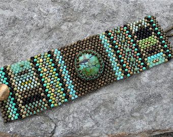 Tapestry Bracelet, Unique Beaded Bracelet, Seed Beads Bracelet, Cabochon Bracelet, Bead Studio, Beaded Jewlery, Woven Tapestry, Beaded Cuff Bracelet, Bead Loom Bracelets