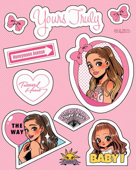 🎀Yours Truly stickers🎀 I finally got around to finishing this series! It was a lot of fun drawing it!I hope u like it💖 @arianagrande … | Instagram Yours Truly Aesthetic Ariana, Ariana Grande Aesthetic Drawing, Ariana Grande Stickers, Ariana Grande Art Aesthetic, Pink Stickers, Ariana Grande Stickers Printable, As Drawings Ariana Grande, Ariana Grande Aesthetic Cartoon, Ariana Grande Cartoon Drawing