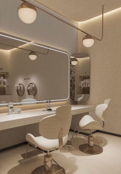 Makeup Studio Interior Design, Makeup Room Design, Makeup Studio Decor, Esthetician Room Decor, Spa Room Decor, Spa Interior Design, Beauty Salon Furniture, Hair Salon Interior, Salon Suites Decor