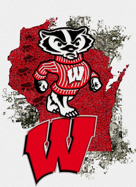 Wisconsin sports, spend a lot of leisure time following Wisco Badger Images, Football Man Cave, Bucky Badger, Wisconsin Badger, Wisconsin Badgers Football, Collage Football, Badger Football, Wisconsin Football, Wisconsin Badgers Logo