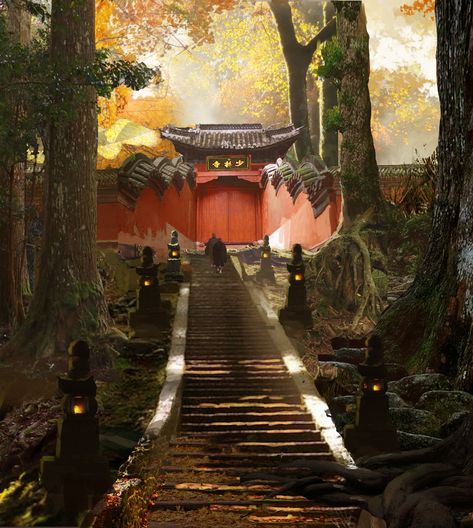 ArtStation - Ancient China武侠-Shaolin Temple, jun sun Shaolin Temple Art, Shaolin Temple Wallpaper, Chinese Temple Concept Art, Ancient Chinese Temple, Samurai Temple, Temple Japanese, Last Emperor Of China, Martial Arts Games, Asian Temple