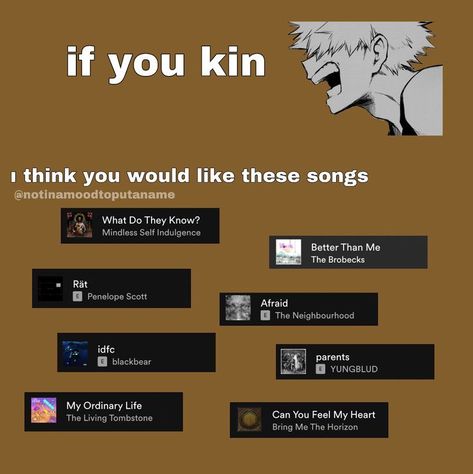 Funny Stickman, Upbeat Songs, Mashup Music, Mindless Self Indulgence, Song Suggestions, Song Recommendations, Bakugo Katsuki, Music Recommendations, Anime Songs