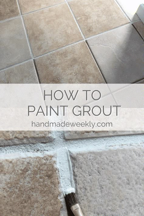 Grout Pens For Tile, Painted Grout Fireplace, Painted Bathroom Floor Ideas, Tiled Living Room, Regrouting Tile, Paint Grout, Can You Paint Tile, Painting Ceramic Tile Floor, Painted Tile Floor