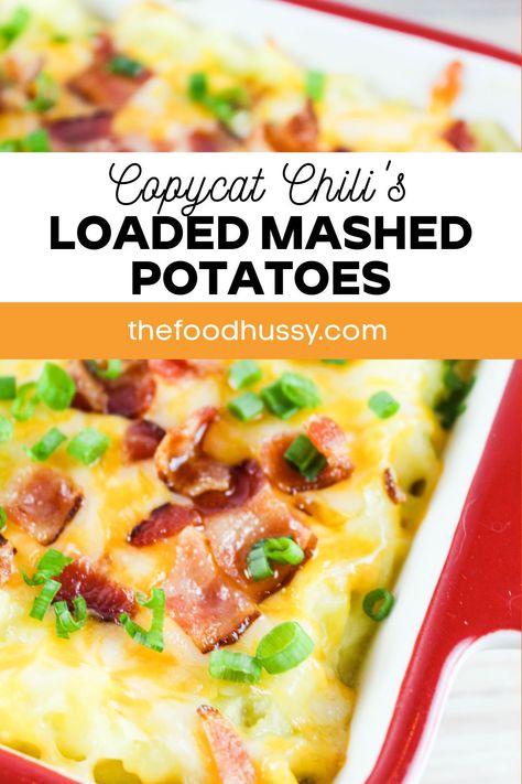 Chilis Loaded Mashed Potatoes, Loaded Garlic Mashed Potatoes, Homemade Loaded Mashed Potatoes, Chili's Mashed Potatoes Recipe, Bacon Mashed Potatoes Recipe, Easy Loaded Mashed Potatoes, Amish Cookies, Mashed Potatoes From Scratch, Buttery Mashed Potatoes