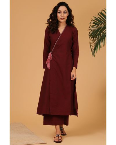 Shop from Indian Fashion Designer The Cotton Staple | The Secret Label Angrakha Kurta For Women, Angrakha Style Anarkali, The Secret Label, Festive Outfits, Angrakha Style, Kurta Patterns, Soft Dramatic, Latest Kurti, Tailoring Techniques