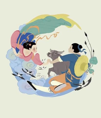 Chinese Valentine's Day - Qixi Festival – Taikong Sky Qixi Festival, Valentines Illustration, Chinese Valentine's Day, Logo Banners, Chinese Traditional, Ancient Architecture, Water Painting, Cat Portraits, The Festival