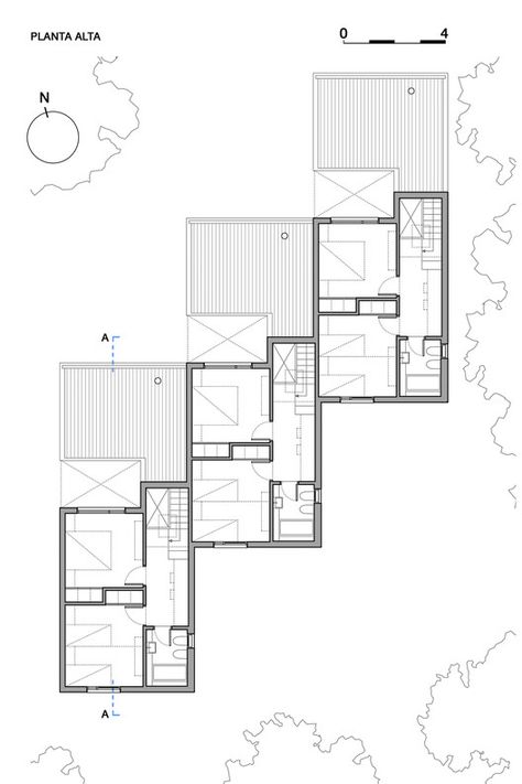 Compact House, Townhouse Designs, Architectural Floor Plans, Narrow House, Layout Architecture, Apartment Plans, Row House, Terraced House, Modern House Plans