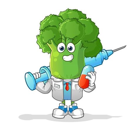 Broccoli head cartoon doctor holding med... | Premium Vector #Freepik #vector #broccoli #health #cabbage #doctor-illustration Medicine Cartoon, Doctor Illustration, Plant Doctor, Doctor Cartoon, Cartoon Doctor, Head Cartoon, Plant Medicine, Premium Vector, Broccoli