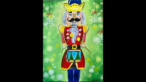 "Nutcracker" - Acrylic Painting Exclusive Tutorial How To Paint Nutcracker, Paint Nutcracker, Paint A Nutcracker, Tutorial Acrylic Painting, Canvas Painting Easy, Painting Easy, Learn How To Paint, Acrylic Painting Tutorials, Christmas Paintings