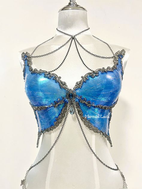 mermaid lucia patent protection resin bra for cosplay Corset Bra Top, Mermaid Corset, Top Cosplay, Mermaid Bra, Mermaid Top, Invisible Bra, Corset Bra, Blue Mermaid, Normal Hair