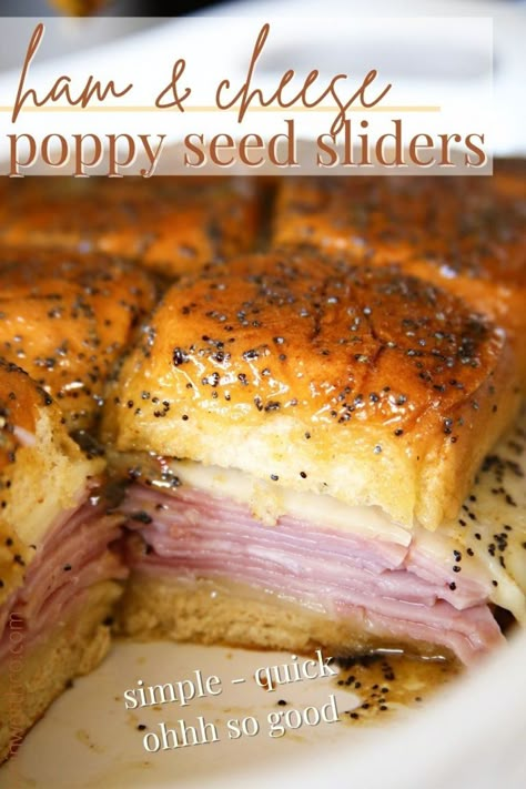 Ham Cheese Sliders, Ham Sliders, Ham And Cheese Sliders, Cheese Sliders, Pork Sliders, Ham Sandwiches, Ham And Cheese Sandwich, Ham Cheese, Slider Recipes