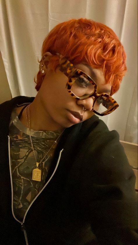 27-piece pixie cut Burnt orange hair Orange Pixie Cut, Burnt Orange Hair, 27 Piece, Orange Hair, Protective Styles, Pixie Cut, Burnt Orange, Natural Hair, Natural Hair Styles