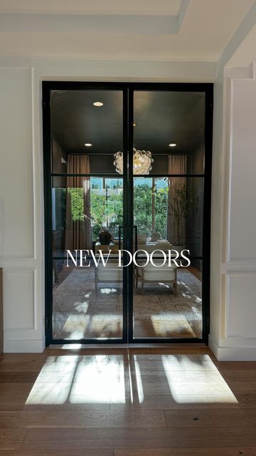 Christine Melin | Design • Home Decor • Lifestyle on Instagram: "Can you believe this before & after?!   @steelandstonellc made the vision for my office & pantry come to life & we truly couldn’t be happier with the outcome. These handcrafted doors elevated these spaces more than we ever could have imagined. The ordering process was a breeze & install was absolutely  seamless. We were very impressed with the entire process from start to finish. I know we will be adding more doors in our home from @steelandstonellc  in the future! (Use my code: CHRISSY10 for 10% off)  Comment METAL DOORS and I’ll send you their info!   ✨FREE DOMESTIC SHIPPING ON ALL ORDERS  •OFFICE DOOR TYPE: Three Light Double Door   •PANTRY DOOR TYPE: Three Light Single Door with reeded glass   #moderndoors" Office Doors For Home, Double Door Pantry, Glass Office Doors, Masculine Office, Office Doors, Office Pantry, Double Doors Interior, Reeded Glass, Glass Office