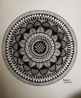 Mandala Drawing In Circle, Easy Mandala Art For Beginners Circle, Mandala Art Using Geometrical Shapes, Easy Circle Mandala Art, Mandala Circle Design Patterns, Mandala Art In Circle Easy, Mandala Art Ideas Creative Easy, Circular Mandala Art, Mandala In Circle