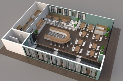 Make 3d model of house villa and restaurants by Hassanjaffar217 | Fiverr 3d Restaurant Interior Design, Cafe Area Design, Restaurant Layout Plan, Cafe Floor Plan, Interior Design Presentation Boards, Restaurant Floor Plan, Restaurant Exterior Design, Restaurant Layout, Restaurant Plan