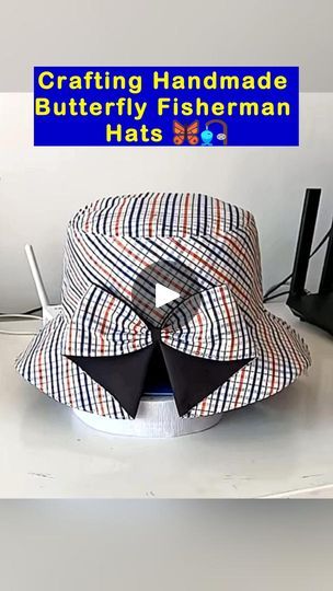 Making A Bucket Hat, Fisherman Hats, Headwear Fashion, Girls Things, Handmade Butterfly, Sand Crafts, Recycled Fashion, Fisherman Hat, Diy Costumes