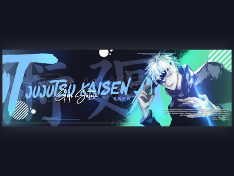 Jujutsu Kaisen Banner by Agam Gojo Youtube Banner, 1054 X 576 Banner Youtube, You Tube Banner 1024×576, Jujutsu Kaisen Banner, Anime Youtube Banner, Youtube Banner Backgrounds, English Projects, Animated Banners, Blue Banner