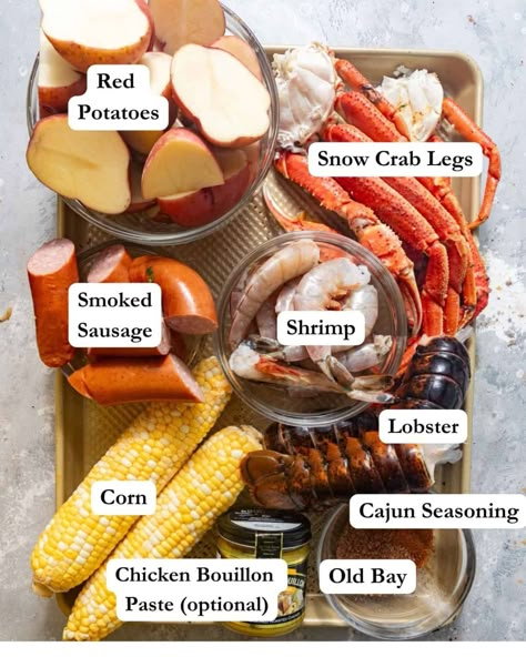 Seafood Boil in a Bag - Britney Breaks Bread Seafood Boil In A Bag, Crab Boil Recipe, Crawfish Boil Recipe, Corn And Potatoes, Shrimp And Crab Boil, Boiled Dinner, Boil Recipes, Prep Snacks, Amazing Food Platters