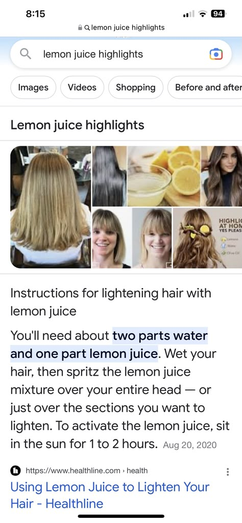 Lightening Blonde Hair, Lemon Water Hair Lightener, How To Get Blonder Hair Naturaly, Lemon Hair Lightening Before And After, Lightening Hair With Lemon Juice, How To Lighten Hair With Lemon Juice, Lemon For Hair Lightening, How To Make Your Hair Blonde, How To Get Green Out Of Blonde Hair