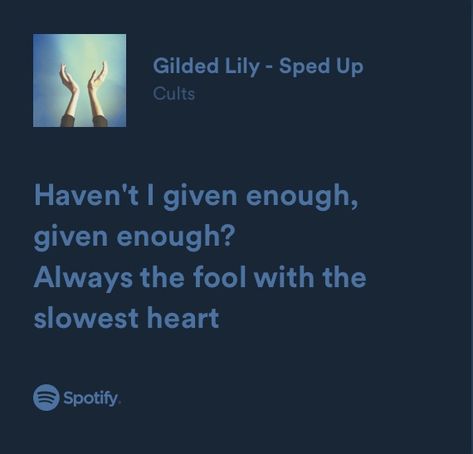 glided lily - cults Real Lyrics, Music Lyrics, Speed Up, The Fool, Lily, Songs, Music