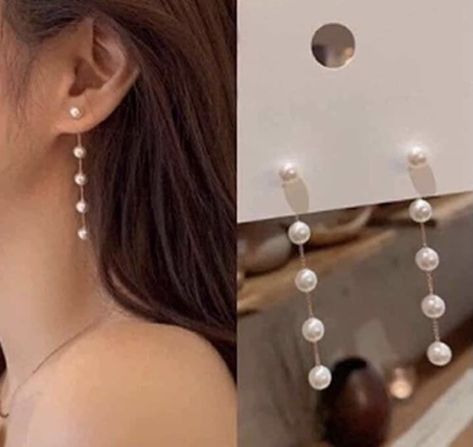 Jewelry Homecoming, Y2k Earrings, Crystal Statement Earrings, Amazon Jewelry, Korean Jewelry, Simple Pearl, Faux Pearl Earrings, Amazon Favorites, Prom Jewelry