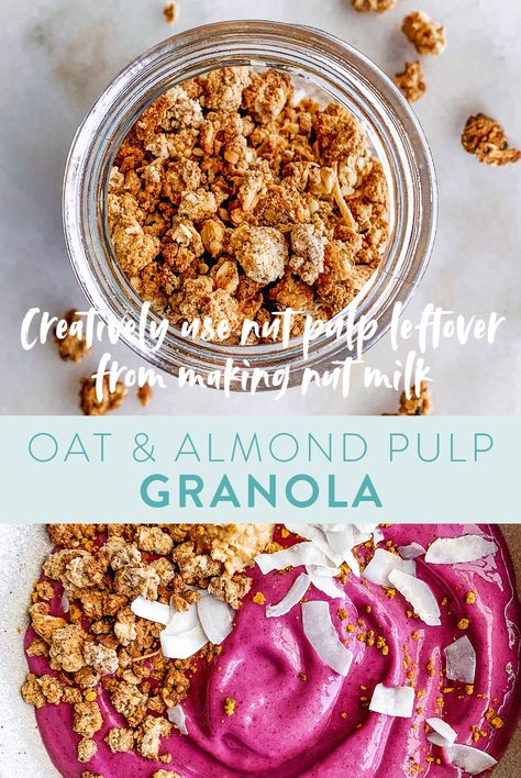 Almond Pulp Granola, Oat Milk Pulp Recipes, Oat Pulp, Oat Pulp Recipes, Nut Pulp Recipes, Nut Milk Pulp Recipes, Almond Pulp Recipes, Pulp Recipe, Dried Berries