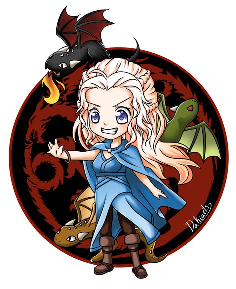 Fanart - Chibi Daenerys by Dakiarts.deviantart.com on @DeviantArt Game Of Thrones Cartoon, Game Of Thrones Drawings, Chibi Games, Game Of Thrones Tattoo, Daenerys Stormborn, Game Of Throne Daenerys, Got Dragons, Gamers Anime, I Love Games