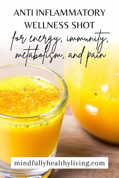 Revitalize your day with our homemade juice shot! This anti-inflammatory powerhouse is packed with ginger, turmeric, lemon, and pineapple. Perfect for boosting energy, enhancing immunity, and pain relief. Tap into natural wellness! Visit mindfullyhealthyliving.com for the full recipe Immunity Shot Recipe, Juice Shot, Fresh Juice Recipes, Turmeric Drink, Turmeric And Ginger, Turmeric Juice, Pineapple Ginger, Turmeric Shots, Anti Inflammation Recipes