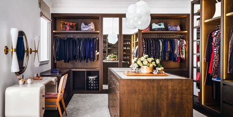 How to Pack Every Bag Like a Micro-Closet San Francisco Mansions, Closet Dressing Room, Walking Closet, Salon Suites, Closet Room, Closet Lighting, Glam Room, Dressing Rooms, Wood Panel Walls