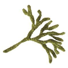 knitted channelled wrack seaweed Seaweed Crochet Free Pattern, Crochet Seaweed Free Pattern, Seaweed Textiles, Seaweed Crochet, Crochet Seaweed, Knit Fish, Seaweed Pattern, Crochet Coral, Animal Knitting Patterns