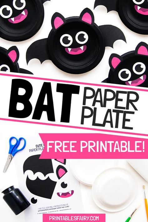 Paper Plate Bat Craft, Bats Preschool Craft, Halloween Bat Crafts For Toddlers, Bat Kids Craft, Bat Crafts For Toddlers, Bat Crafts Preschool, Bats Crafts Preschool, Crafts With Paper Plates, Bat Crafts For Kids