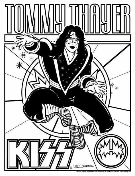 Kiss Band Makeup, Kiss Group, Kiss Artwork, Kiss Army, Kiss Art, Detailed Coloring Pages, Ace Frehley, Hot Band, Kiss Band