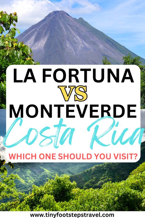 Are you trying to decide between La Fortuna and Monteverde for your next Costa Rica vacation? In this guide I highlight their similarities and differences so that you can pick which one is best for your getaway based on your preferences. Cost Rica, Monteverde Costa Rica, Make Your Choice, Arenal Volcano, Costa Rica Vacation, I Love La, Similarities And Differences, Monteverde, Costa Rican