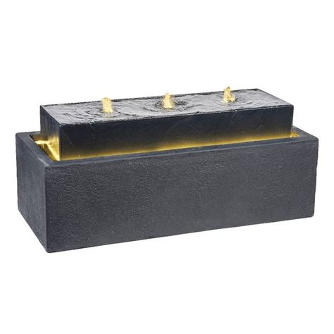 Modern Wide Rectangular Water Fountain Water Feature Rectangular Fountain Water Features, Concrete Fountains, Outdoor Water Features, Garden Water Feature, Jet Pump, Pond Water Features, Fountain Design, Plant Delivery, Outdoor Fountain