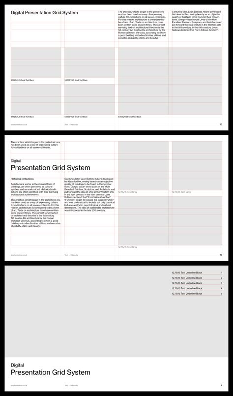 Presentation design layout grid system for Adobe InDesign 16:9 Layout Design, Type Of Design Styles, Landscape Design Presentation, Slide Layout Design Presentation, Landscape Layout Design, Portfolio Slides, Layout Design Landscape, Portfolio Deck, Landscape Layout