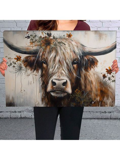 Highland Cow Wooden Framed Canvas Painting Wall Art Prints For Home Decoration, Living Room & Bedroom, Festival Party Decor, Gifts, Ready to HangHighland Cow Wooden Framed Canvas Painting Wall Art Prints For Home Decoration, Living Room & Bedroom, Festival Party Decor, Gifts, Ready To Hang Framed Modern   Canvas Animal,Graphic Framed Picture   Home Decor, size features are:Bust: ,Length: ,Sleeve Length: Highland Cow Painting, Highland Cow Canvas, Framed Canvas Painting, Cow Wall Art, Cow Decor, Cow Canvas, Animal Wall Decor, Cow Painting, Abstract Canvas Wall Art