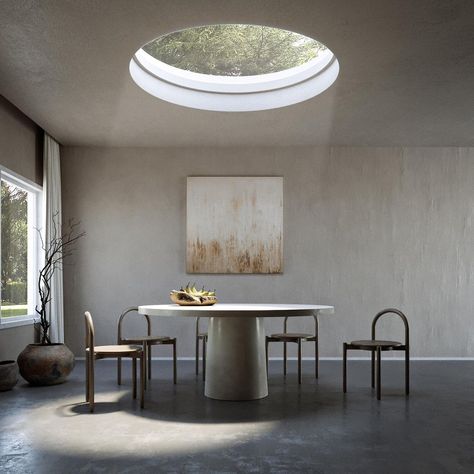 Round Skylight, Skylight Room, Rooftop Apartment, Skylight Window, Dining Interior, Concept Models Architecture, Italy Home, Our Memories, Studio Interior